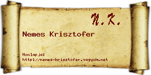 Nemes Krisztofer névjegykártya